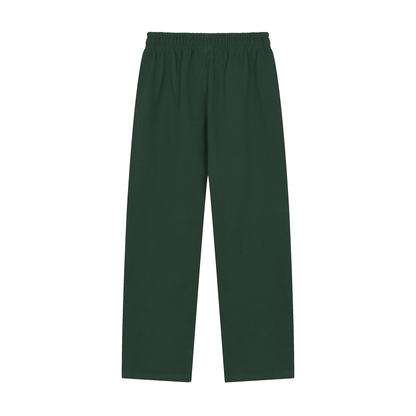 Blackish green heavyweight pants, back view