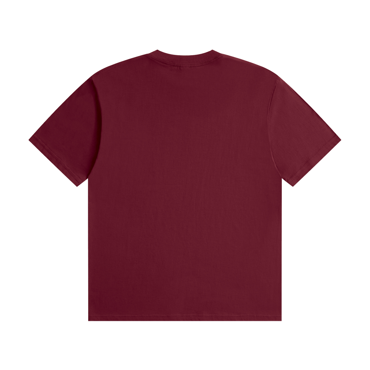 Wine red cotton tee, back view