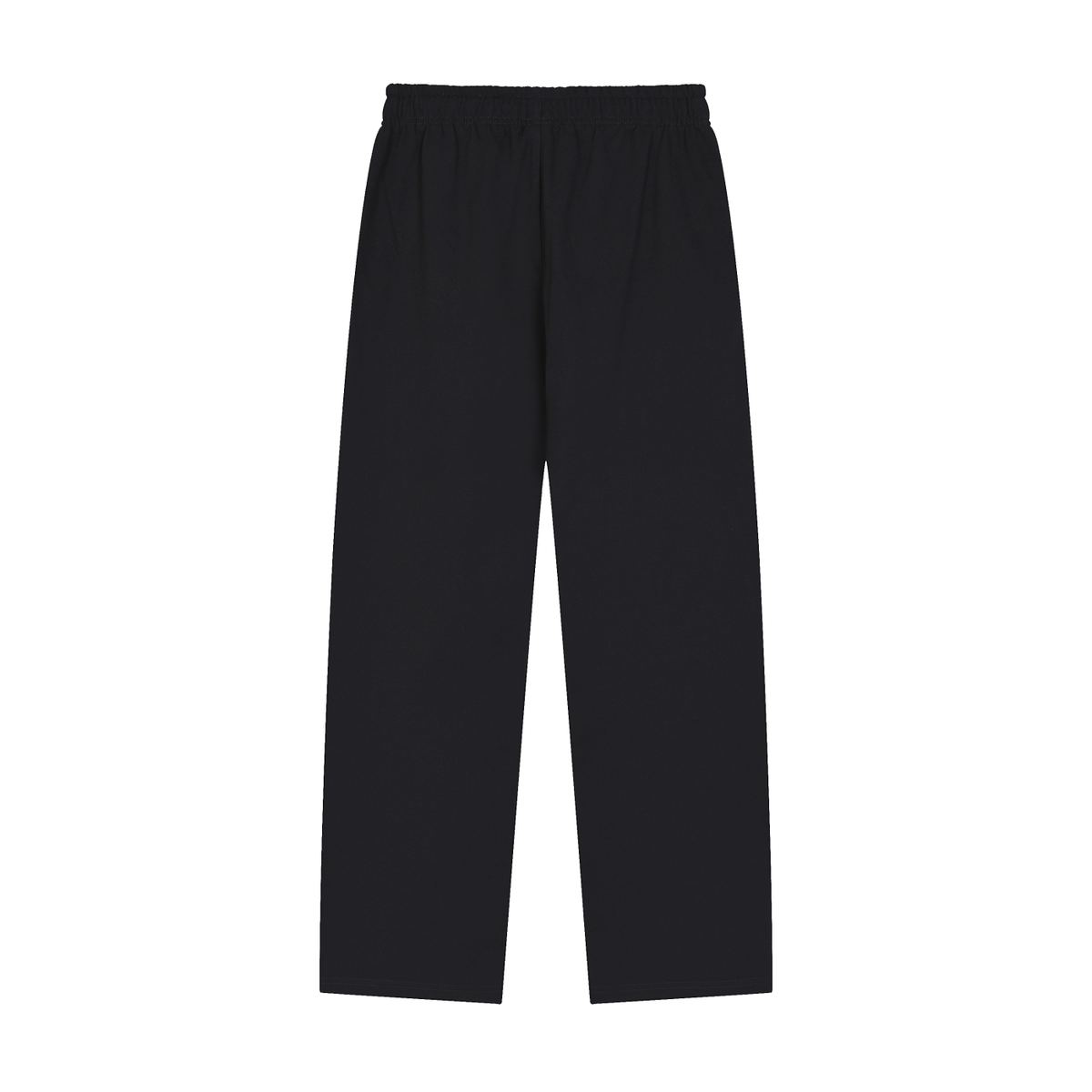 Black heavyweight pants, back view