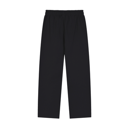 Black heavyweight pants, back view
