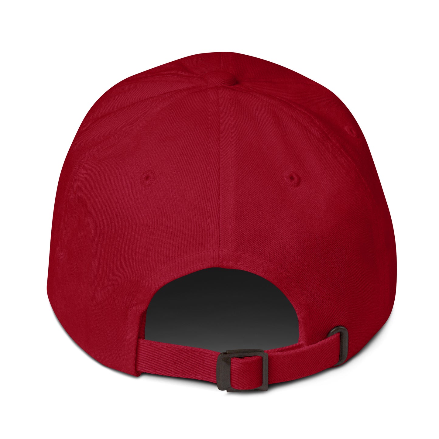 cranberry cap on a white background, back view