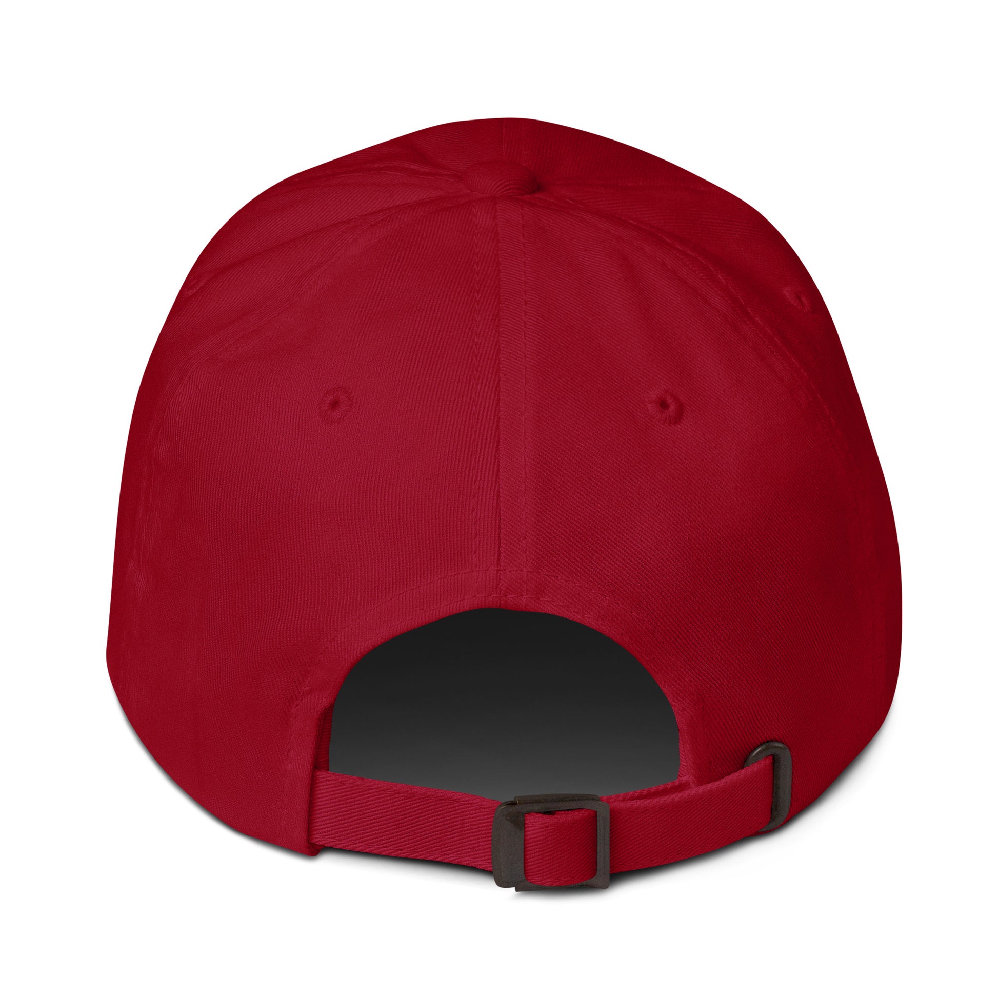 cranberry cap on a white background, back view