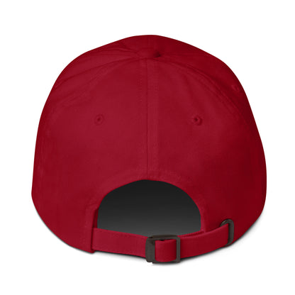 cranberry cap on a white background, back view