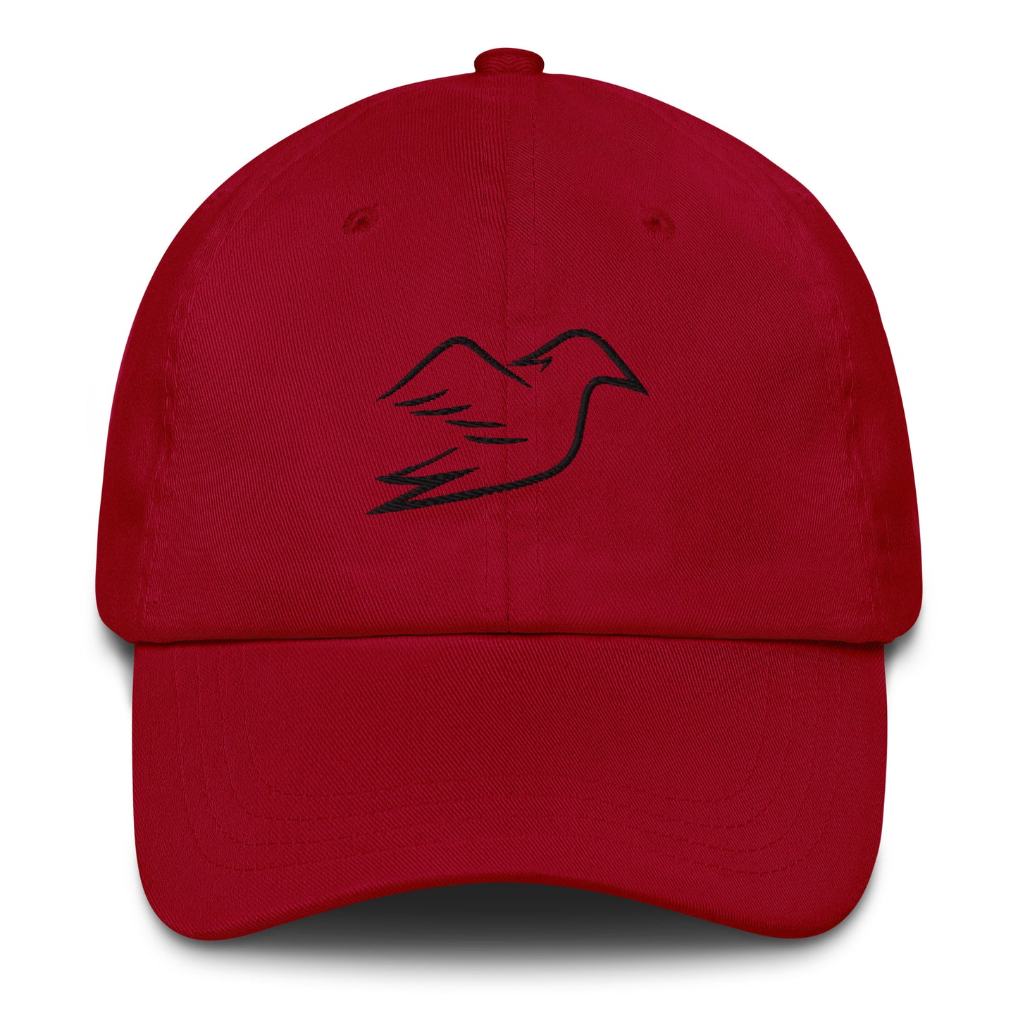 cranberry cap on a white background, front view