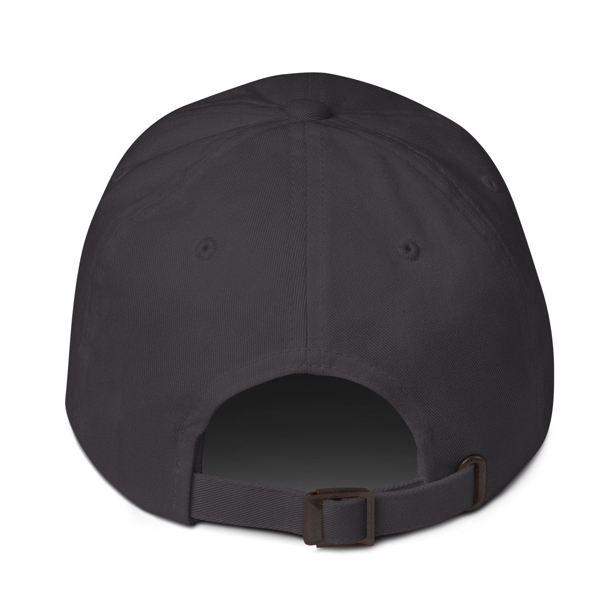 dark grey cap on a white background, back view