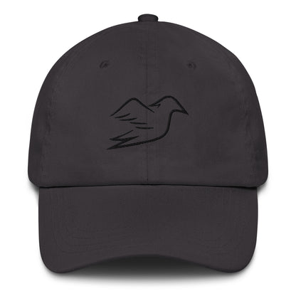 dark grey cap on a white background, front view