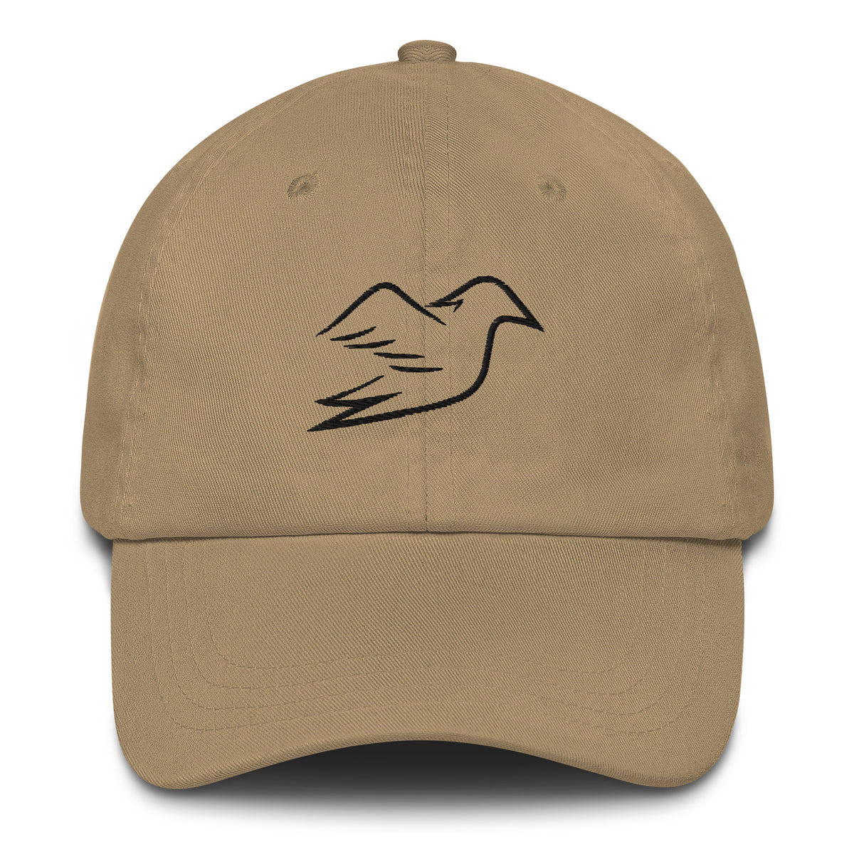 khaki cap on a white background, front view