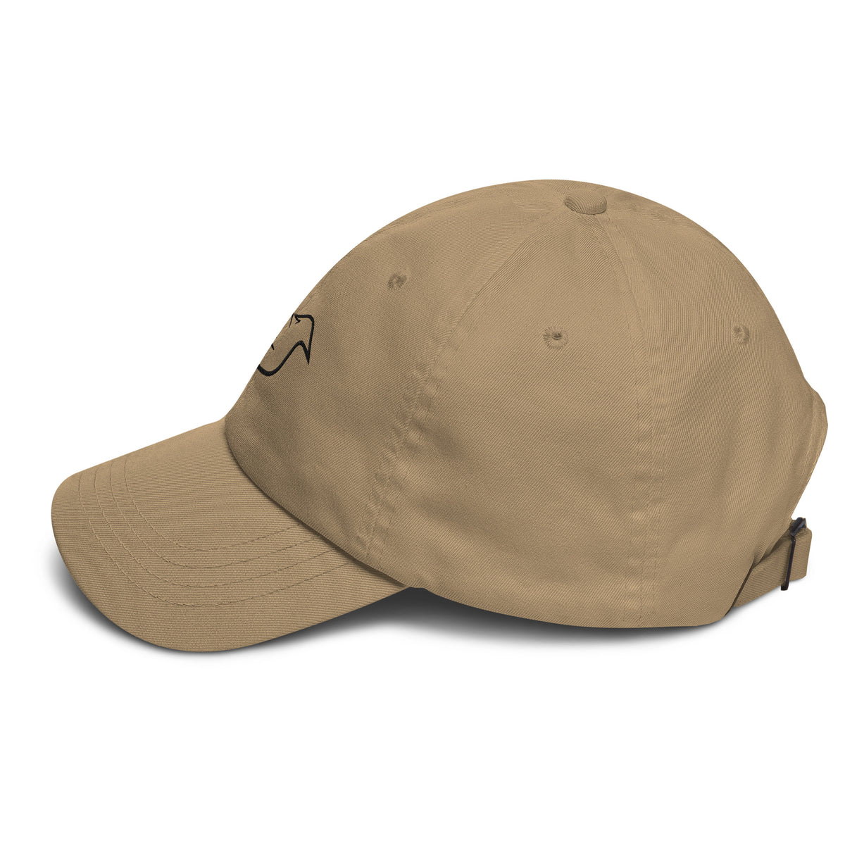 khaki cap on a white background, left view