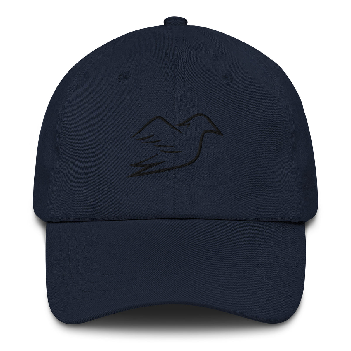 navy cap on a white background, front view