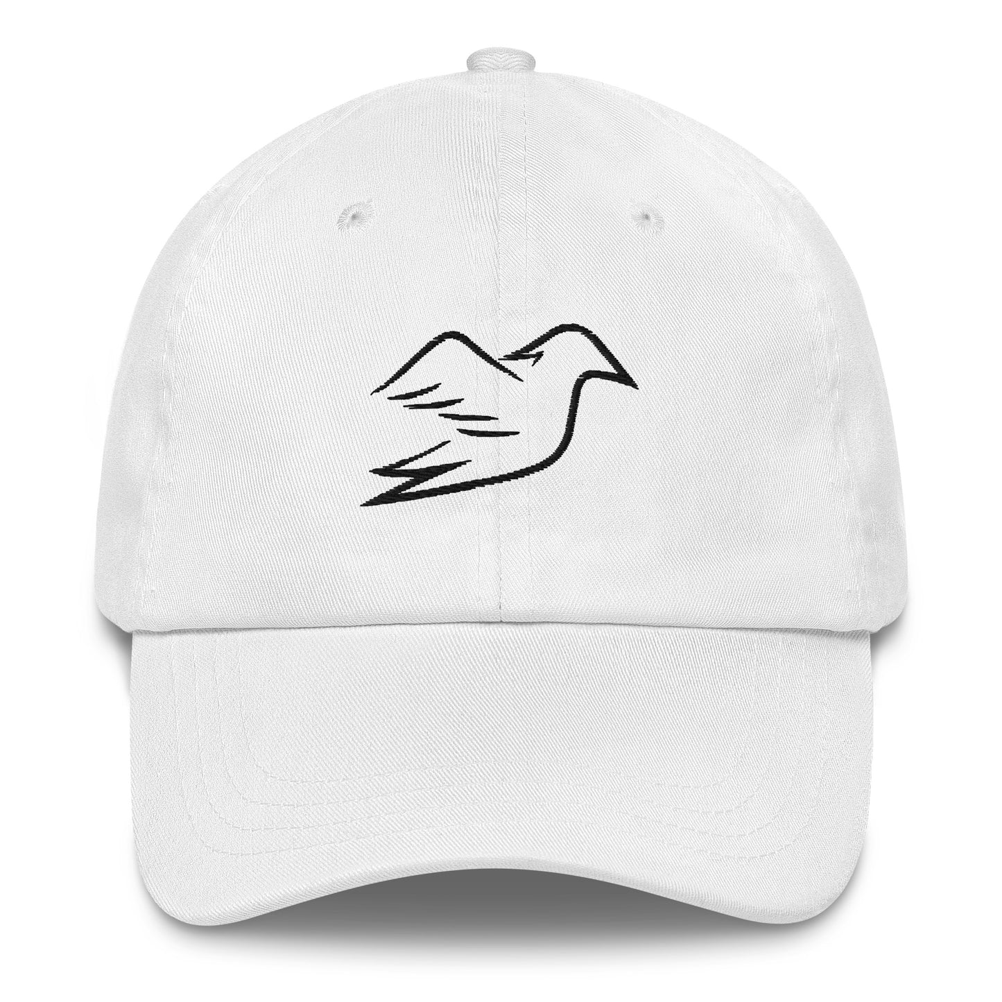 white cap on a white background, front view