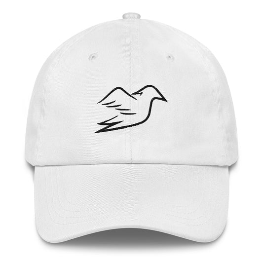 white cap on a white background, front view