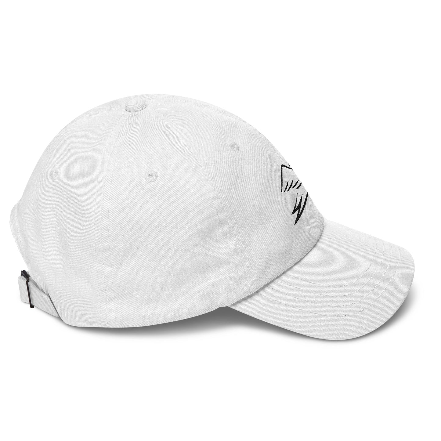 white cap on a white background, right view