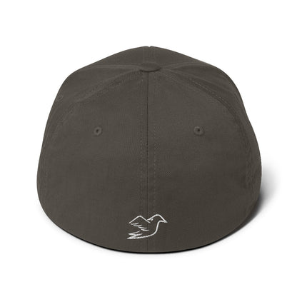 dark grey cap on a white background, back view