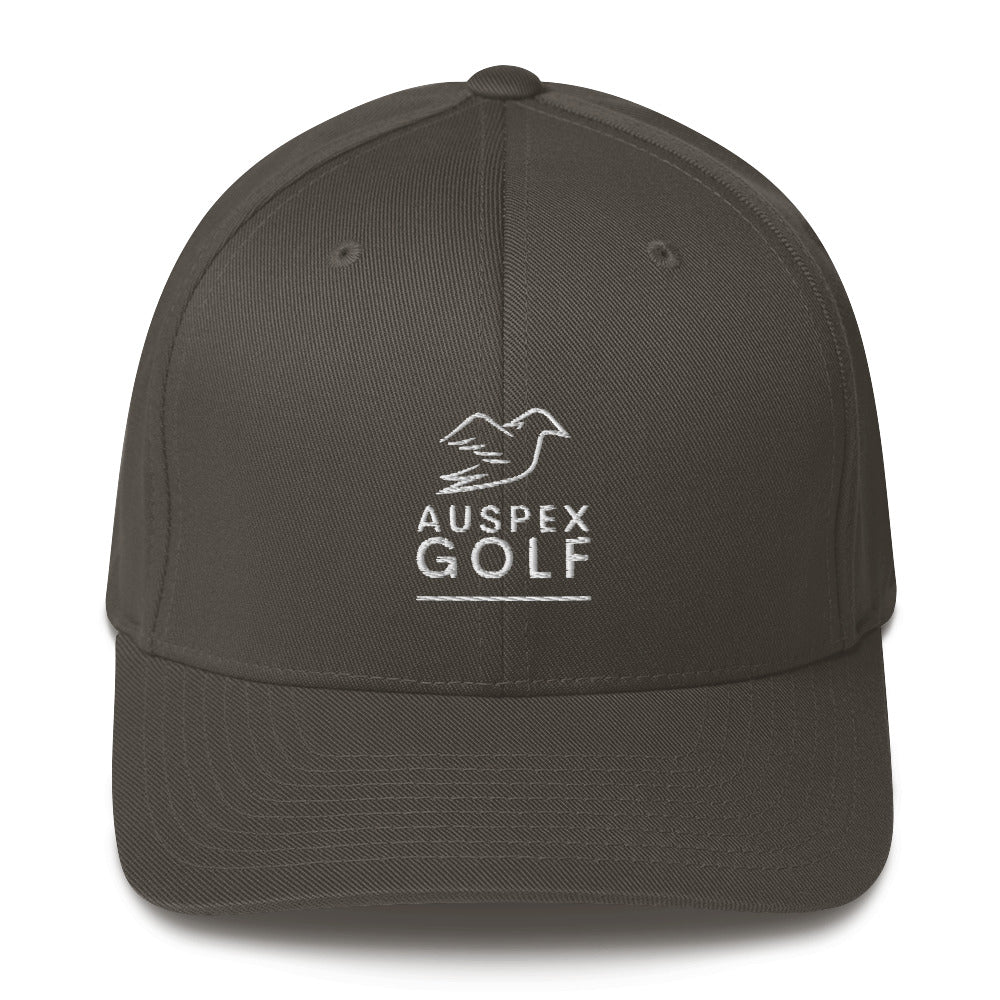 dark grey cap on a white background, front view