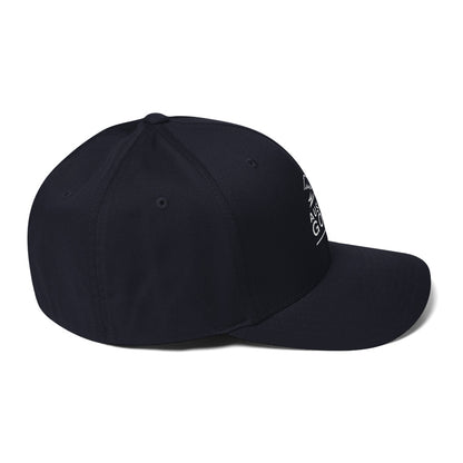 dark navy cap on a white background, right view