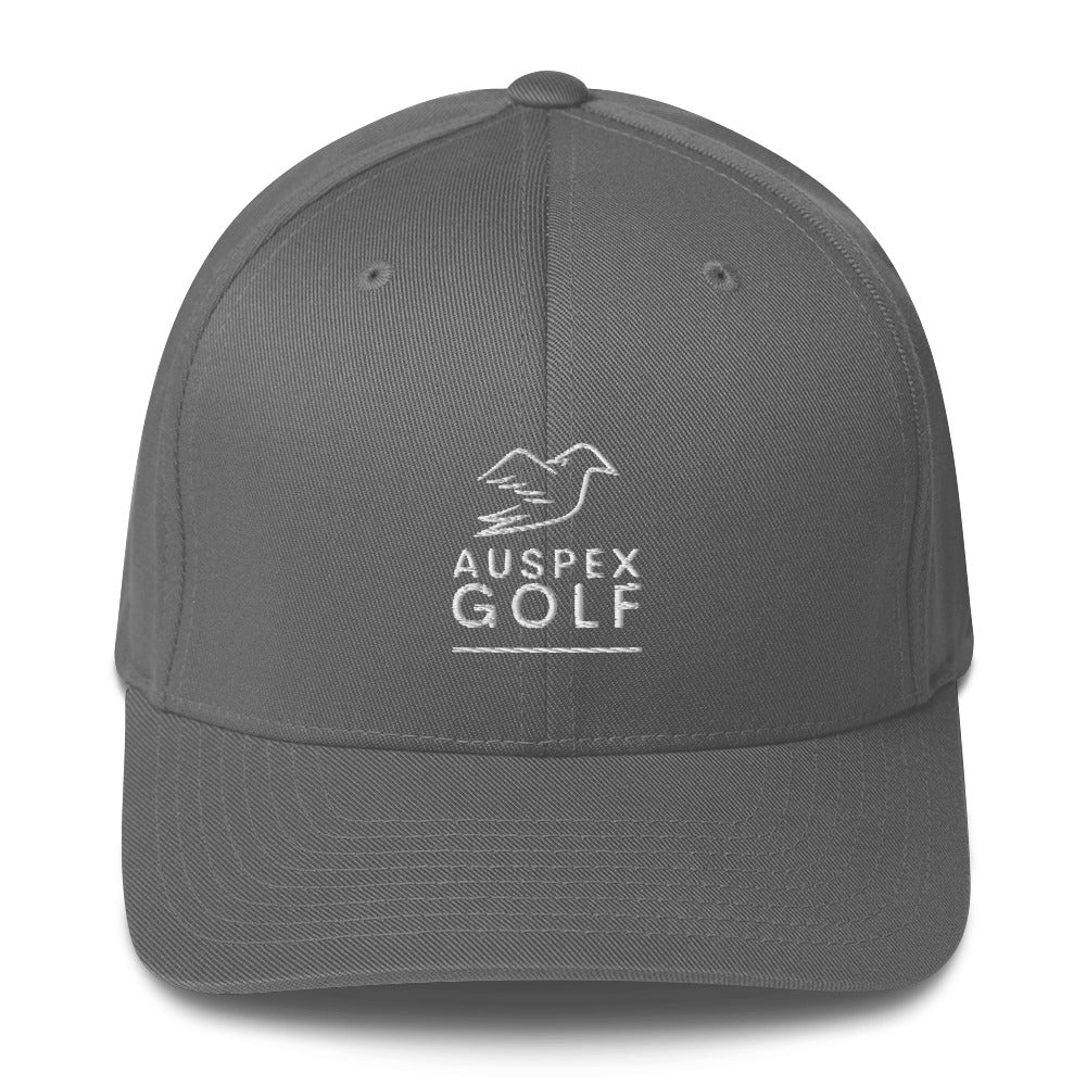 grey cap on a white background, front view