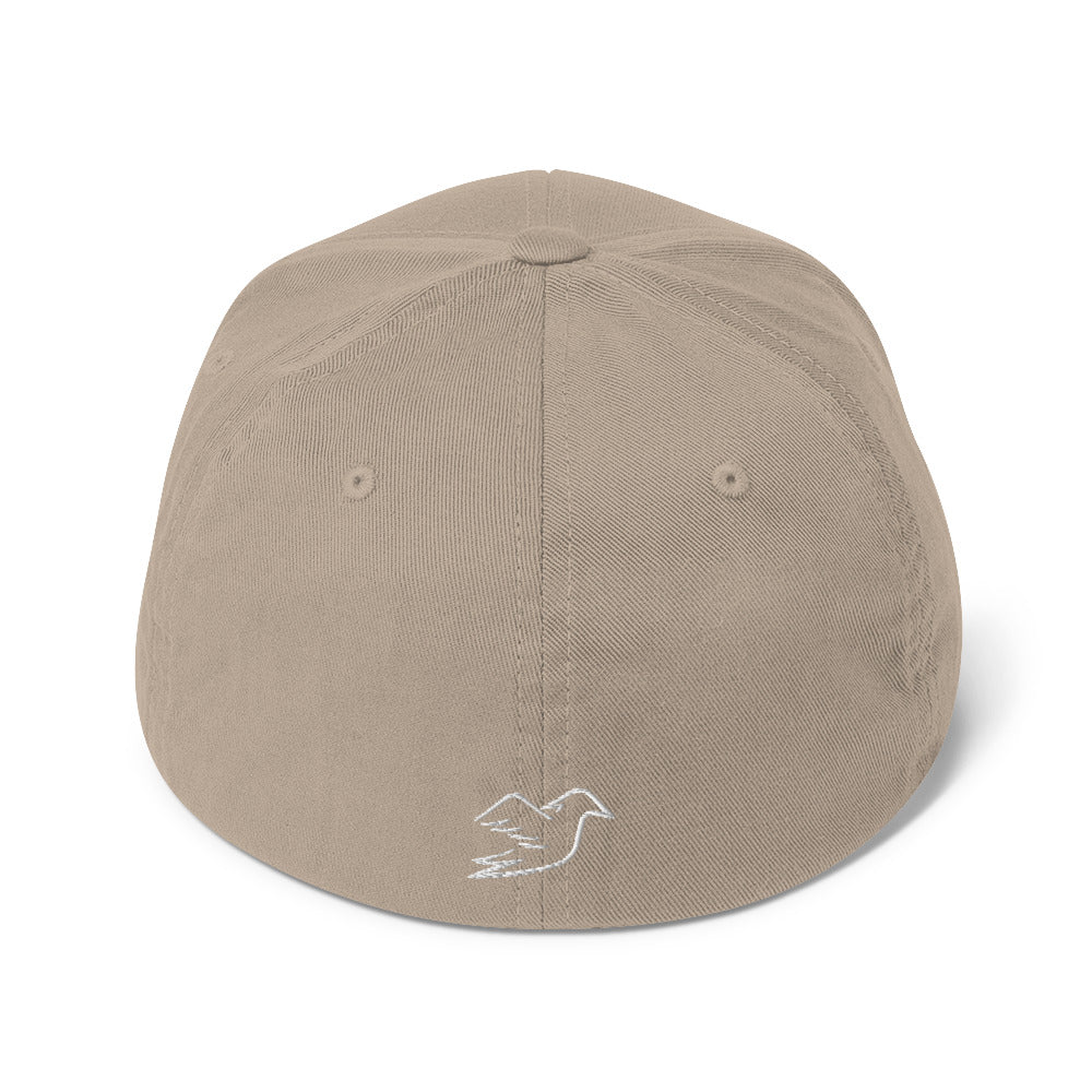 khaki cap on a white background, back view