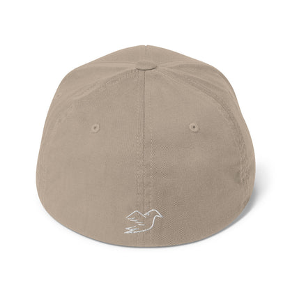khaki cap on a white background, back view