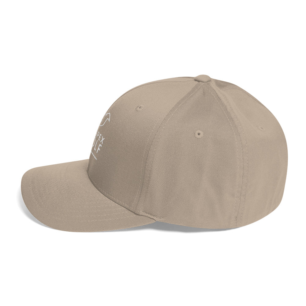 khaki cap on a white background, left view