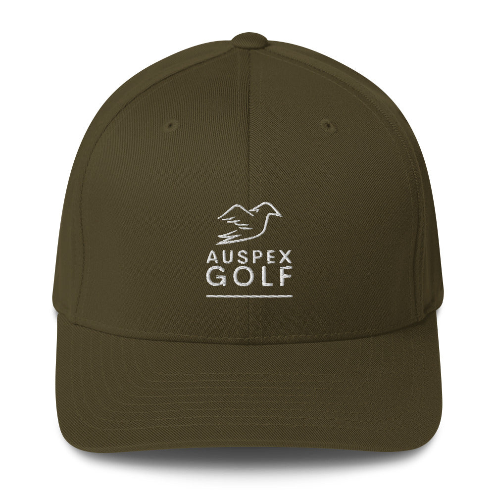 olive cap on a white background, front view