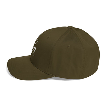 olive cap on a white background, left view
