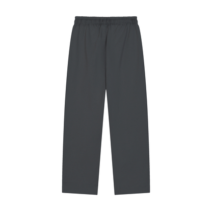 Dark gray heavyweight pants, back view