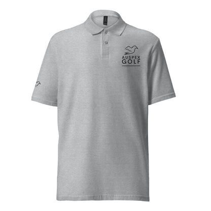 sport grey polo on a white background, front view