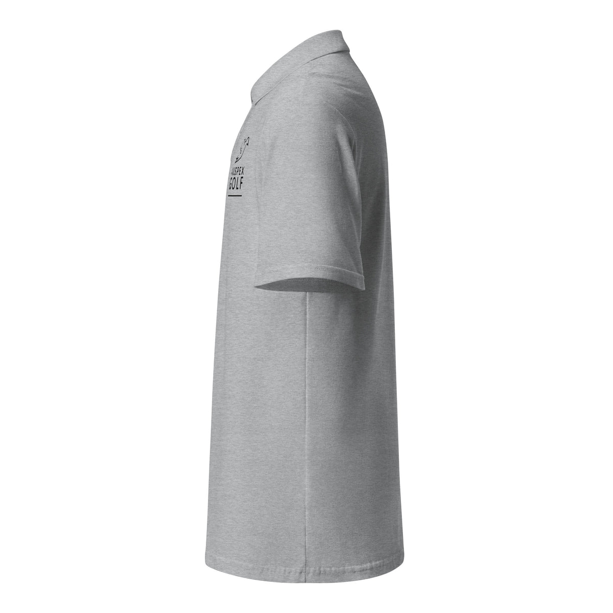 sport grey polo on a white background, left view