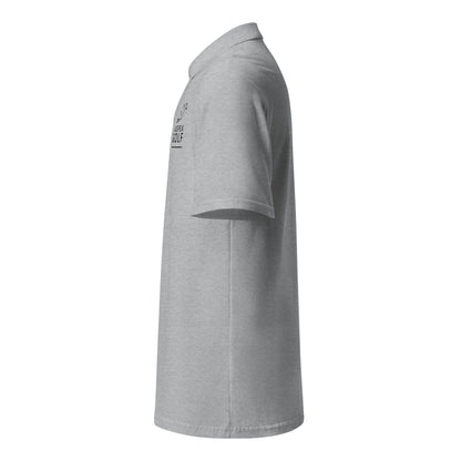 sport grey polo on a white background, left view