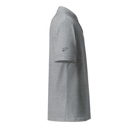 sport grey polo on a white background, right view