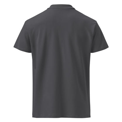 mouse grey polo on a white background, back view
