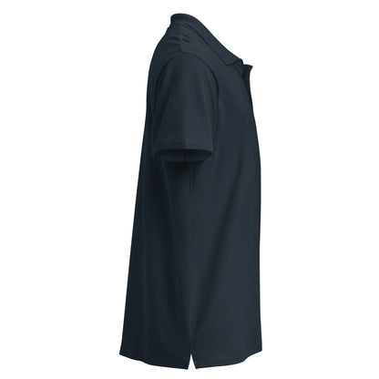 navy polo on a white background, right view